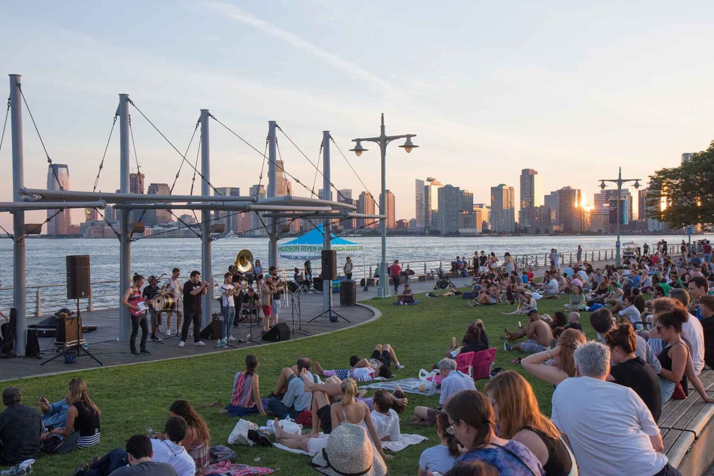 sunset on the hudson