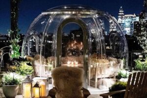 Public Rooftop Heated Igloos