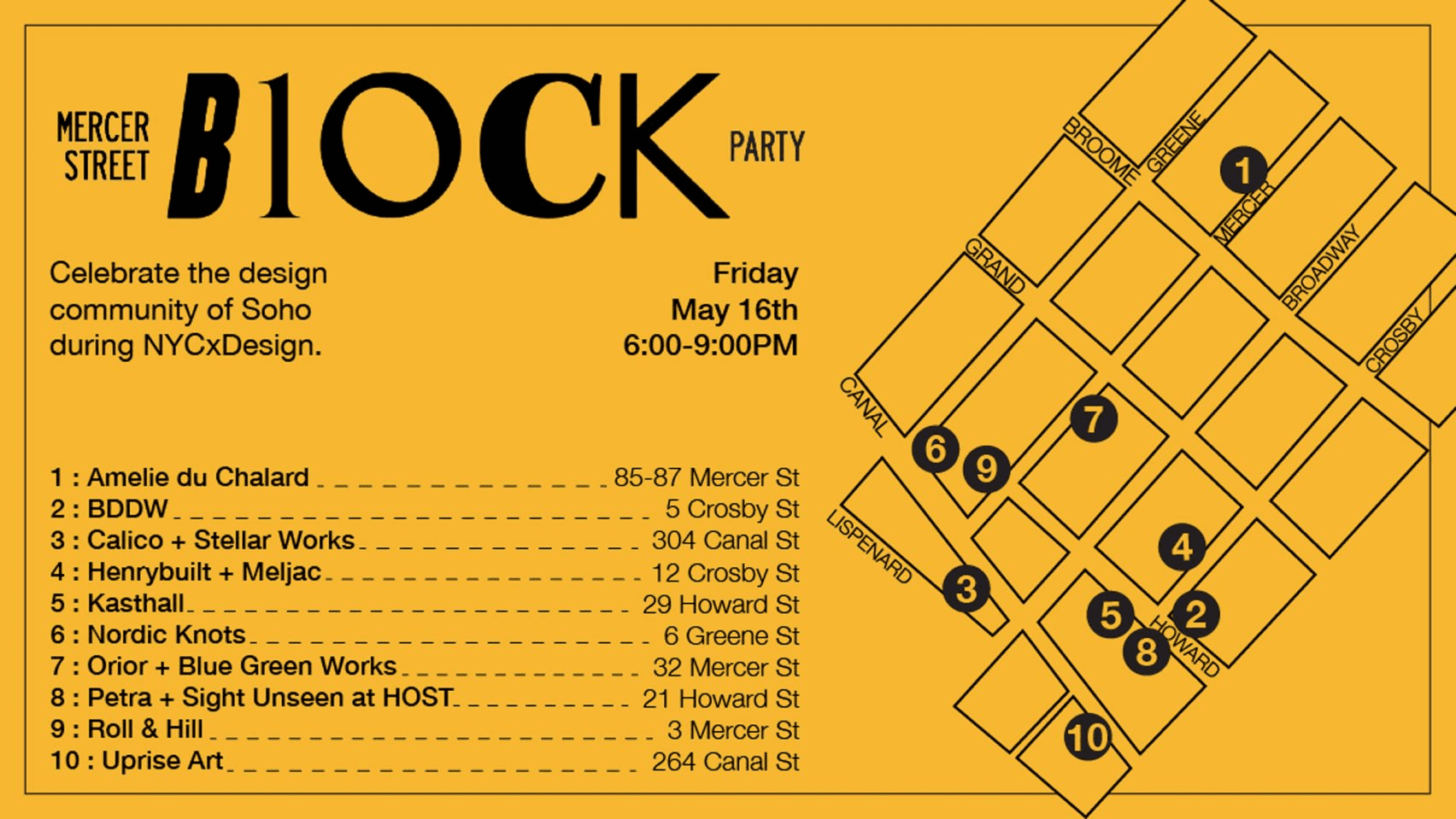 Mercer Block Party Map