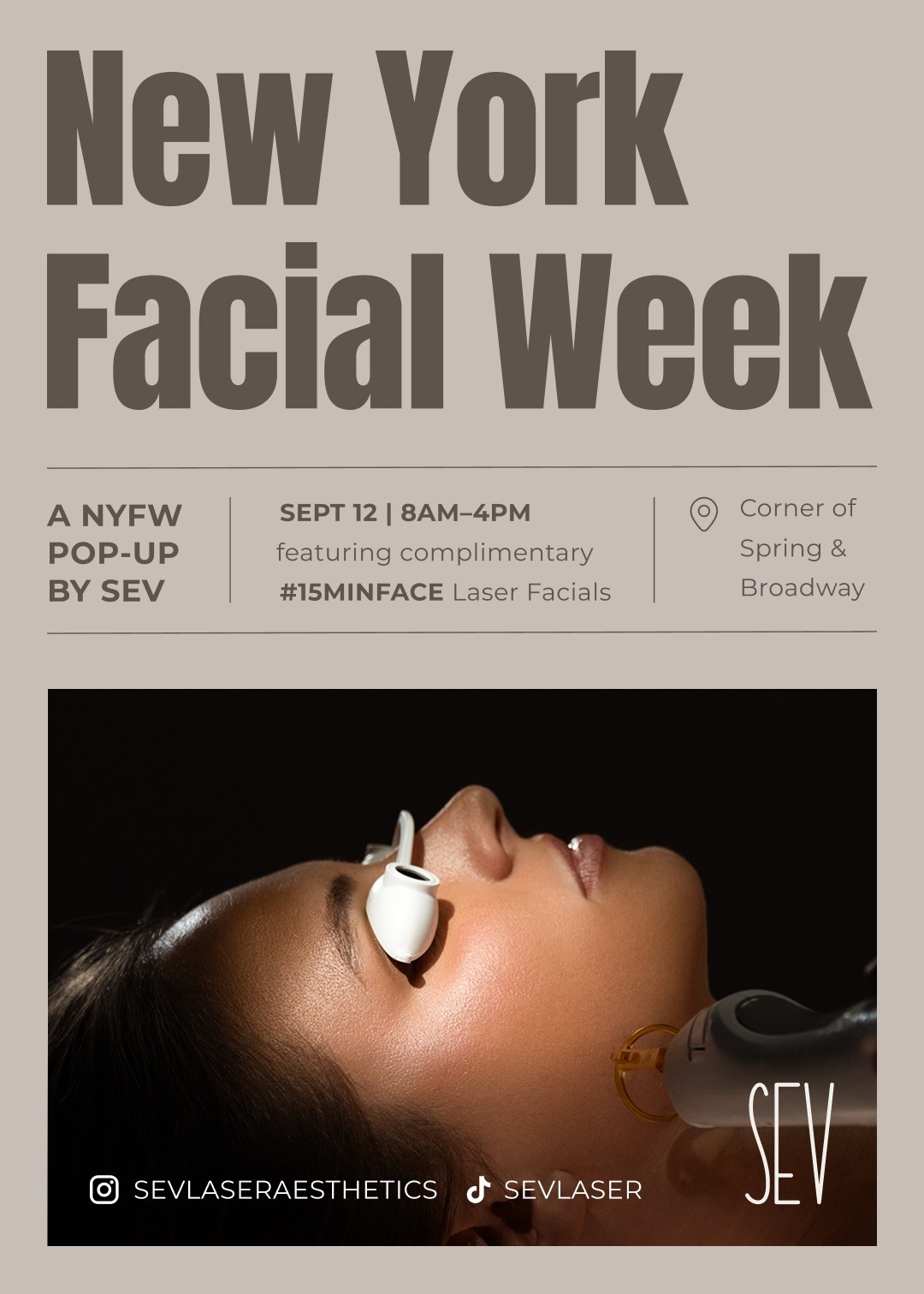 SEV Laser New York F(acial) Week Pop-up Cart