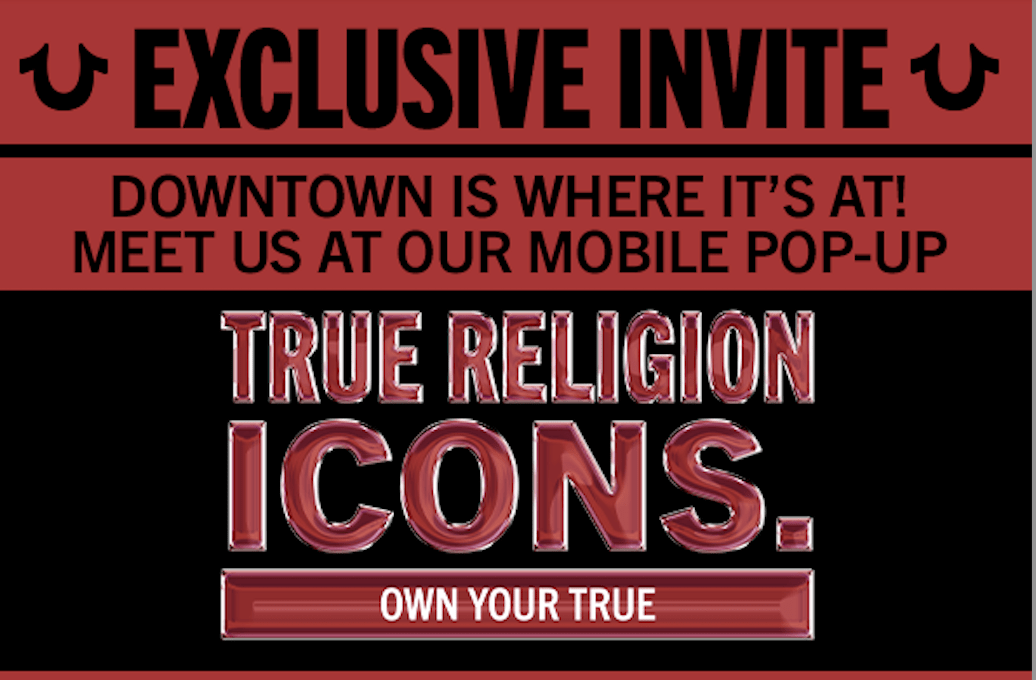 True Religion 'Own Your True' Pop-up Truck
