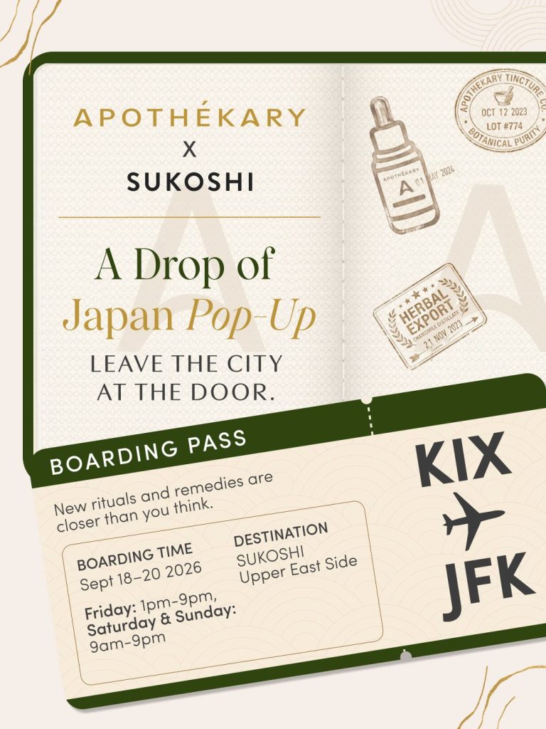 Apothékary x SUKOSHI Pop-up